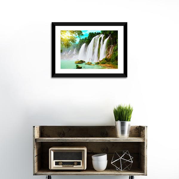 Ban Gioc Waterfall Canvas Wall Art-1 Piece-Framed Print-20" x 16"-Tiaracle