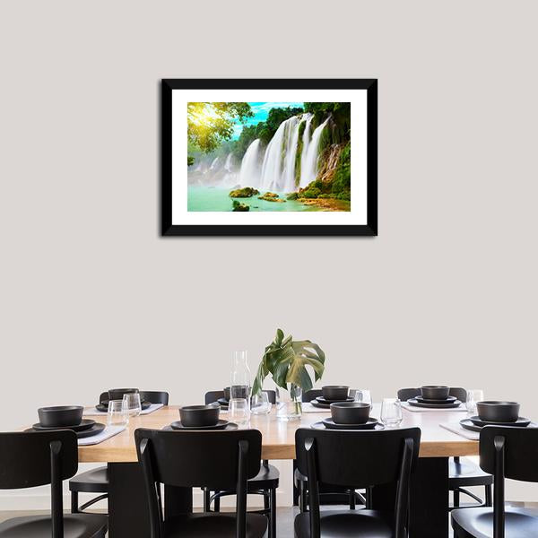 Ban Gioc Waterfall Canvas Wall Art-3 Horizontal-Gallery Wrap-25" x 16"-Tiaracle