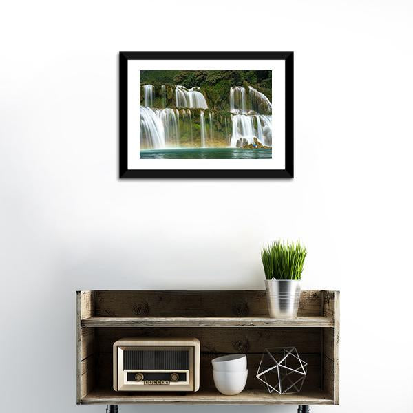 Ban Gioc Waterfall In Vietnam Canvas Wall Art-1 Piece-Framed Print-20" x 16"-Tiaracle