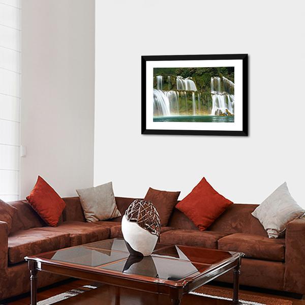 Ban Gioc Waterfall In Vietnam Canvas Wall Art-5 Horizontal-Gallery Wrap-22" x 12"-Tiaracle