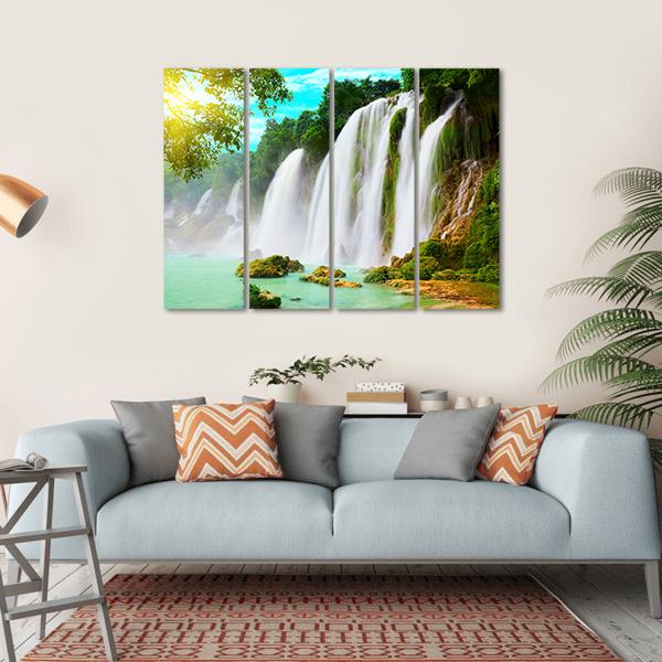 Ban Gioc Waterfall Canvas Wall Art-4 Horizontal-Gallery Wrap-34" x 24"-Tiaracle