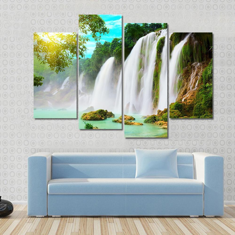 Ban Gioc Waterfall Canvas Wall Art-4 Pop-Gallery Wrap-50" x 32"-Tiaracle
