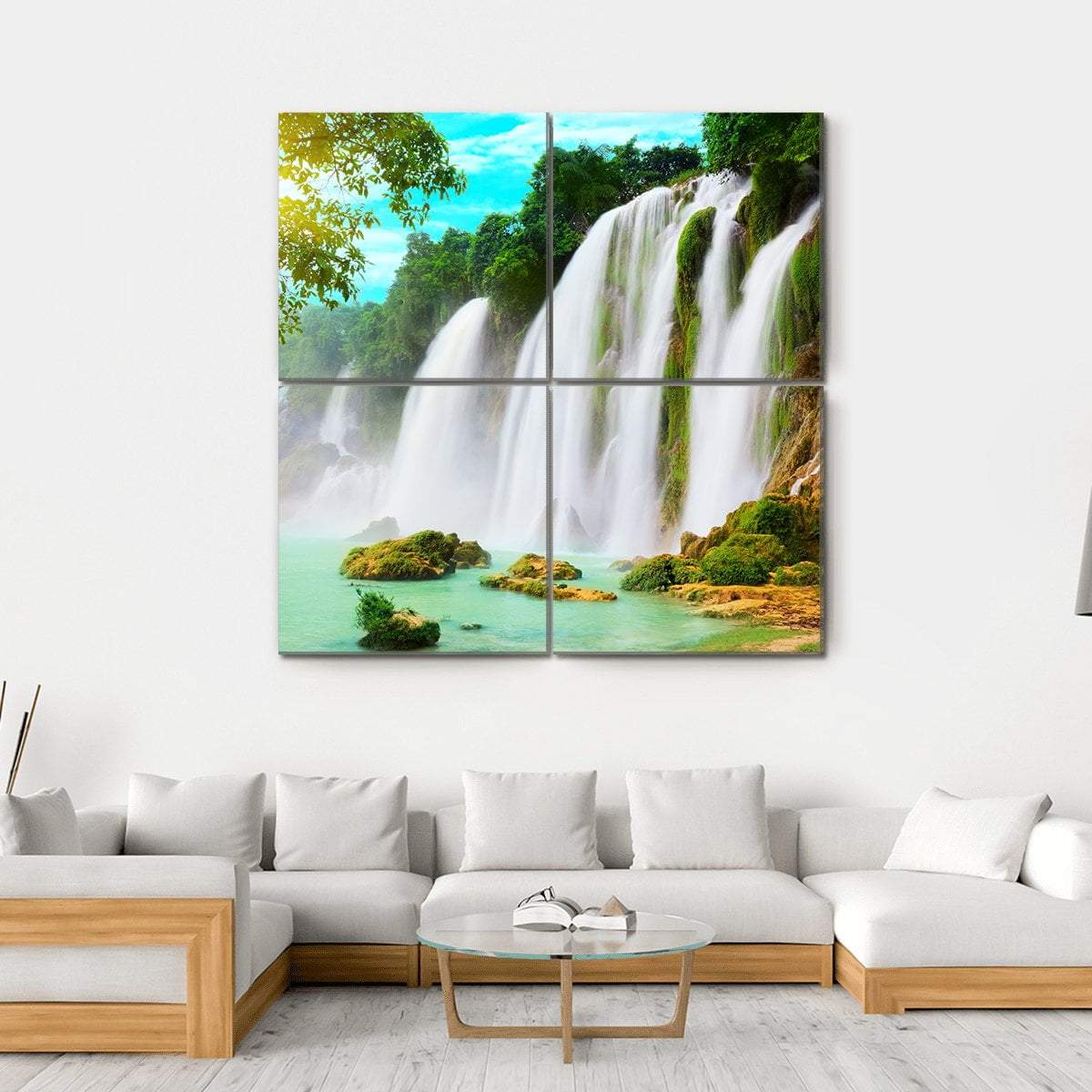Ban Gioc Waterfall Canvas Wall Art-4 Square-Gallery Wrap-17" x 17"-Tiaracle
