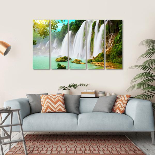 Ban Gioc Waterfall Canvas Wall Art-5 Horizontal-Gallery Wrap-22" x 12"-Tiaracle