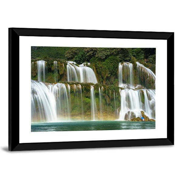 Ban Gioc Waterfall In Vietnam Canvas Wall Art-3 Horizontal-Gallery Wrap-25" x 16"-Tiaracle