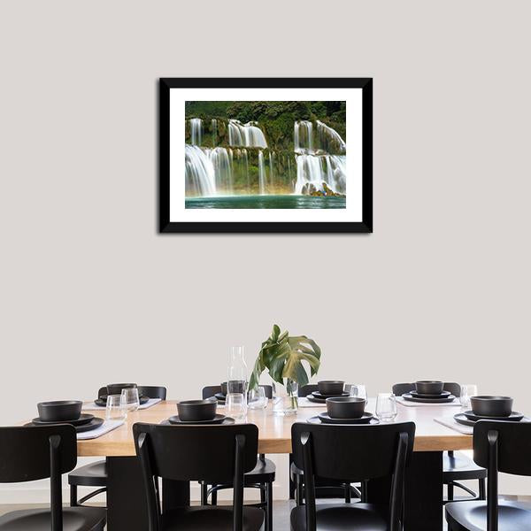 Ban Gioc Waterfall In Vietnam Canvas Wall Art-3 Horizontal-Gallery Wrap-25" x 16"-Tiaracle