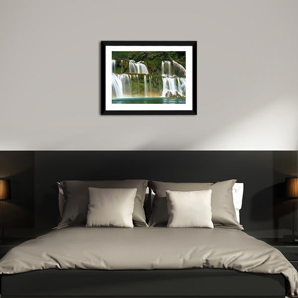 Ban Gioc Waterfall In Vietnam Canvas Wall Art-3 Horizontal-Gallery Wrap-25" x 16"-Tiaracle