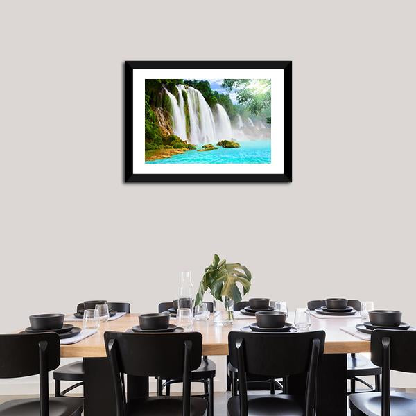 Ban Gioc Waterfall Vietnam Vertical Canvas Wall Art-3 Vertical-Gallery Wrap-12" x 25"-Tiaracle
