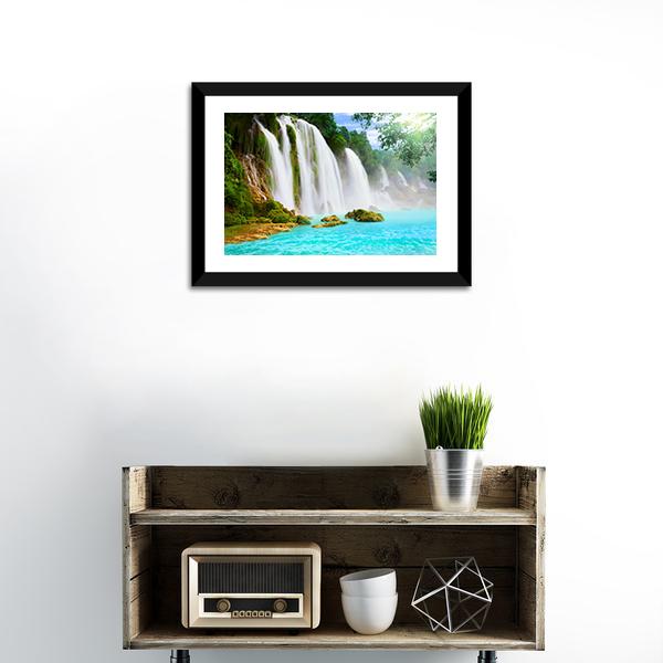 Ban Gioc Waterfall Vietnam Canvas Wall Art-1 Piece-Framed Print-20" x 16"-Tiaracle