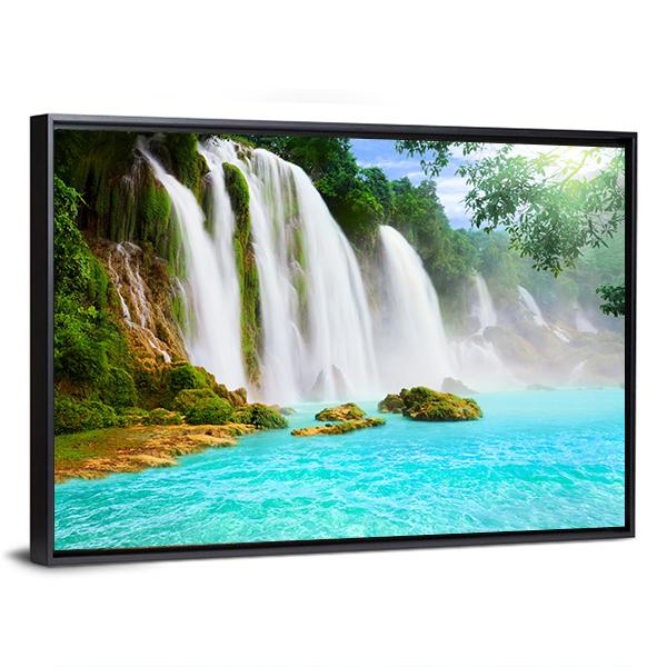 Ban Gioc Waterfall Vietnam Canvas Wall Art-3 Horizontal-Gallery Wrap-25" x 16"-Tiaracle