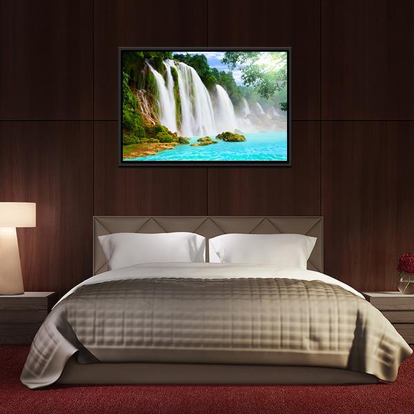 Ban Gioc Waterfall Vietnam Canvas Wall Art-3 Horizontal-Gallery Wrap-25" x 16"-Tiaracle