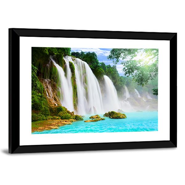 Ban Gioc Waterfall Vietnam Canvas Wall Art-3 Horizontal-Gallery Wrap-25" x 16"-Tiaracle