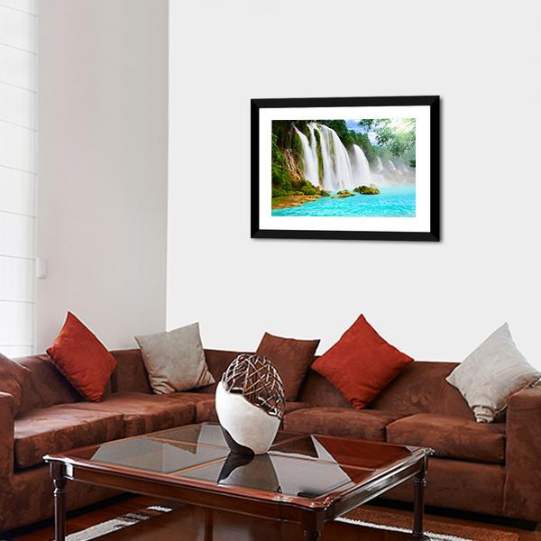 Ban Gioc Waterfall Vietnam Canvas Wall Art-3 Horizontal-Gallery Wrap-25" x 16"-Tiaracle