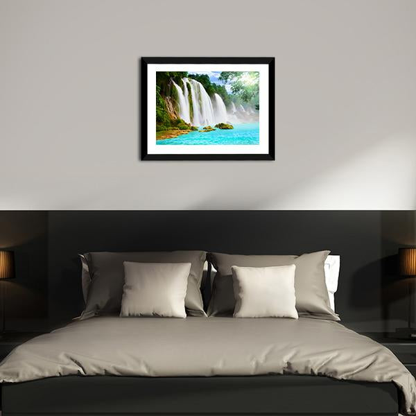 Ban Gioc Waterfall Vietnam Canvas Wall Art-3 Horizontal-Gallery Wrap-25" x 16"-Tiaracle