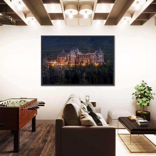 Banff Springs Hotel Canvas Wall Art-3 Horizontal-Gallery Wrap-25" x 16"-Tiaracle