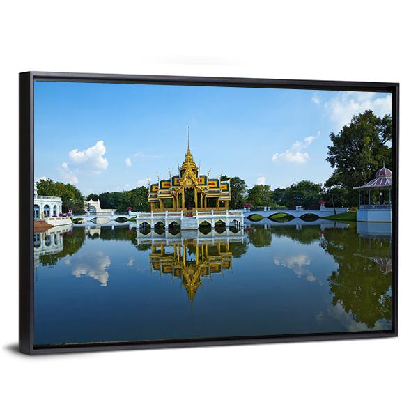 Bang Pa-In Palace Canvas Wall Art-3 Horizontal-Gallery Wrap-25" x 16"-Tiaracle