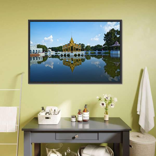 Bang Pa-In Palace Canvas Wall Art-1 Piece-Floating Frame-24" x 16"-Tiaracle