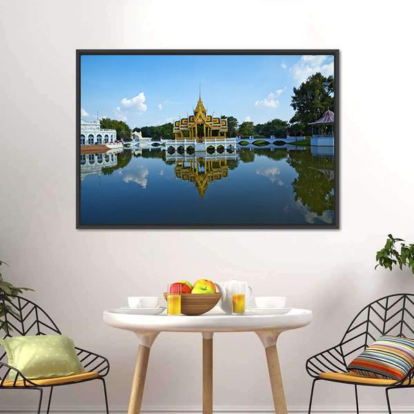 Bang Pa-In Palace Canvas Wall Art-3 Horizontal-Gallery Wrap-25" x 16"-Tiaracle
