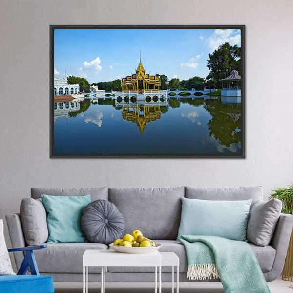 Bang Pa-In Palace Canvas Wall Art-3 Horizontal-Gallery Wrap-25" x 16"-Tiaracle
