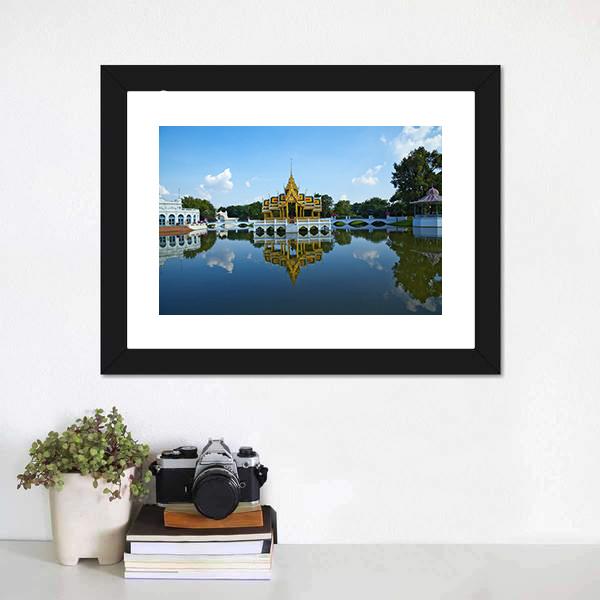 Bang Pa-In Palace Canvas Wall Art-1 Piece-Framed Print-20" x 16"-Tiaracle