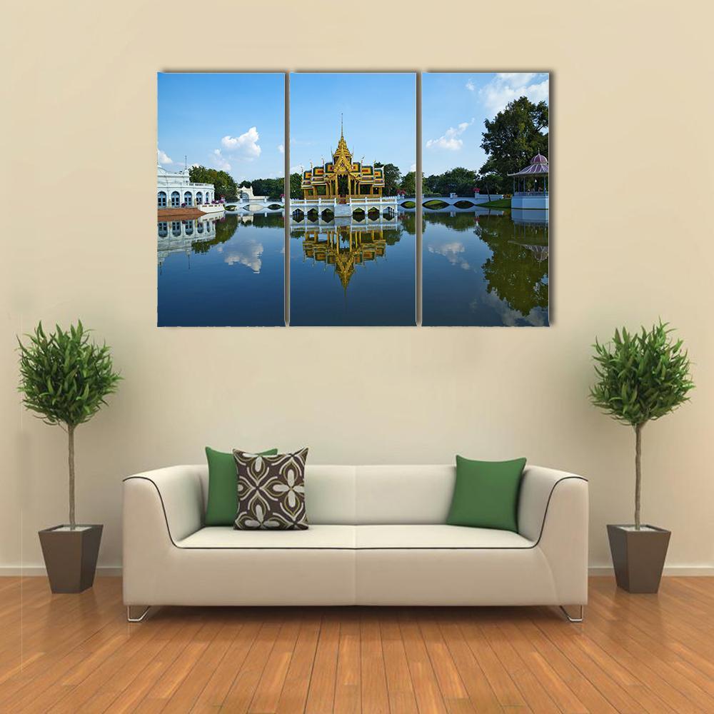 Bang Pa-In Palace Canvas Wall Art-3 Horizontal-Gallery Wrap-37" x 24"-Tiaracle