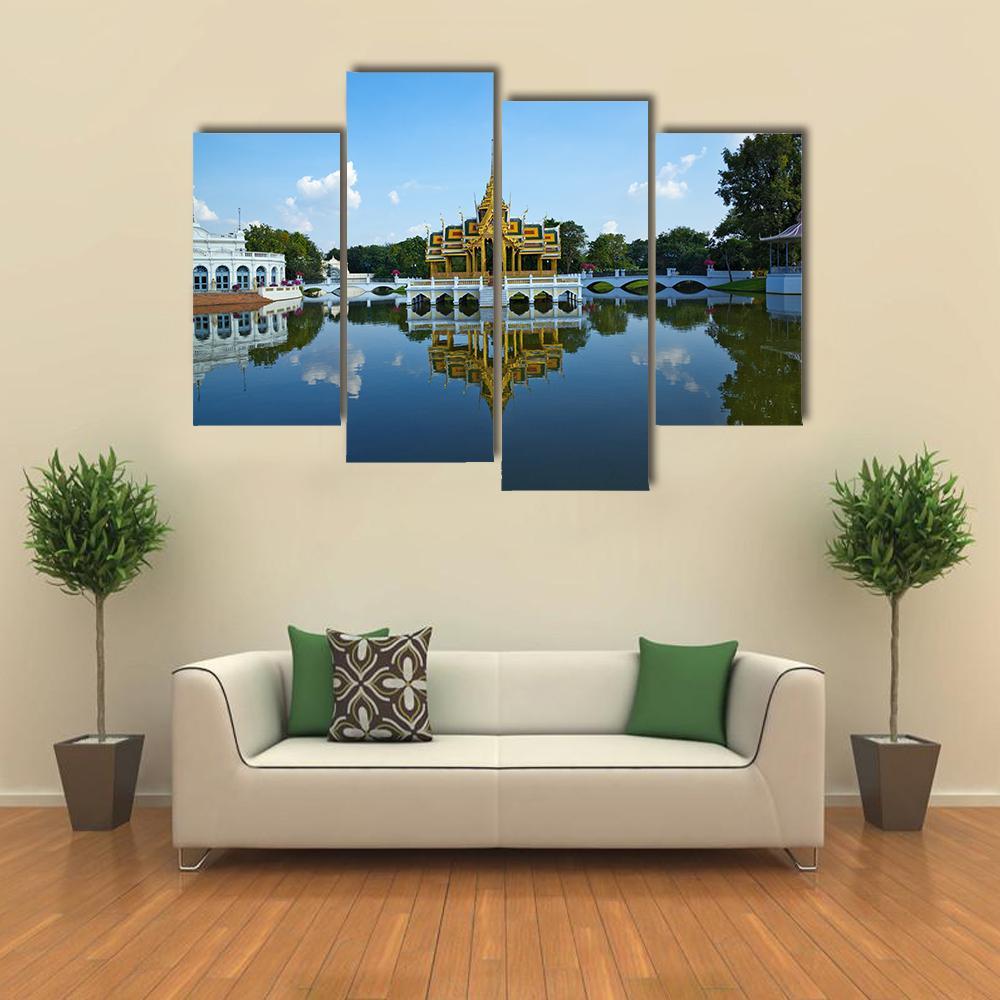Bang Pa-In Palace Canvas Wall Art-4 Pop-Gallery Wrap-50" x 32"-Tiaracle