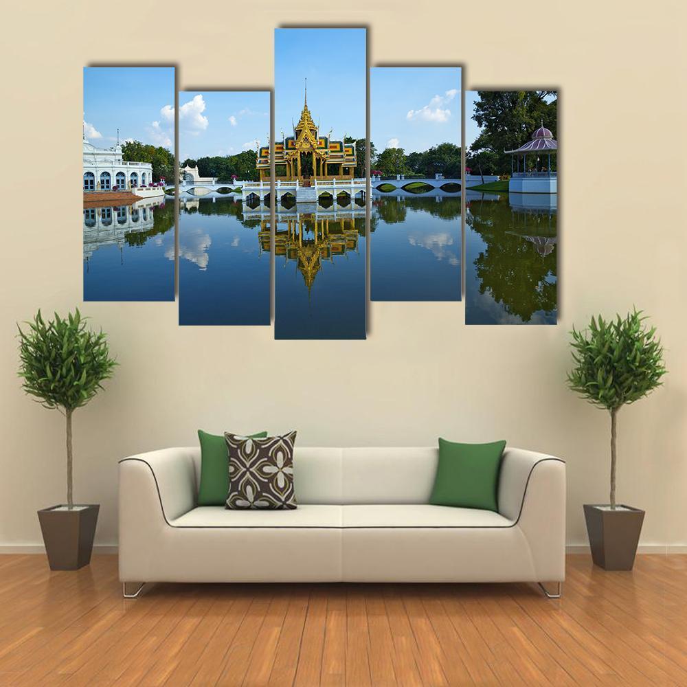 Bang Pa-In Palace Canvas Wall Art-5 Pop-Gallery Wrap-47" x 32"-Tiaracle