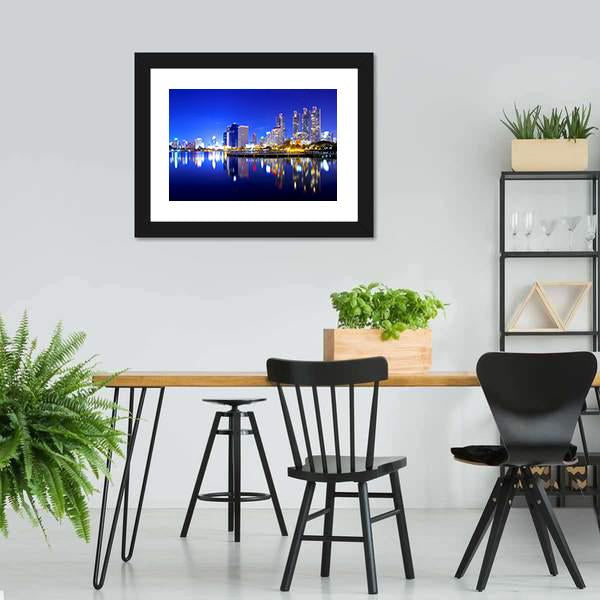 Bangkok City Downtown Canvas Wall Art-3 Horizontal-Gallery Wrap-25" x 16"-Tiaracle