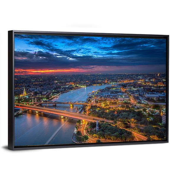Bangkok Highlight View Canvas Wall Art-5 Horizontal-Gallery Wrap-22" x 12"-Tiaracle