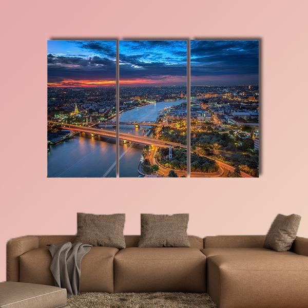 Bangkok Highlight View Canvas Wall Art-3 Horizontal-Gallery Wrap-25" x 16"-Tiaracle