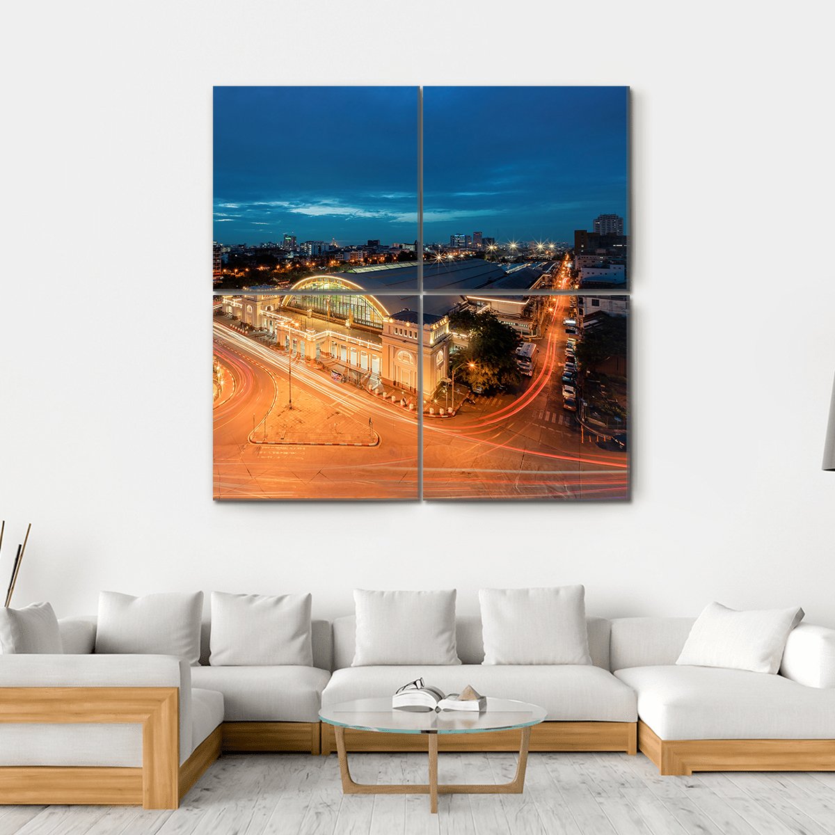 Bangkok Railway Station Canvas Wall Art-4 Square-Gallery Wrap-17" x 17"-Tiaracle