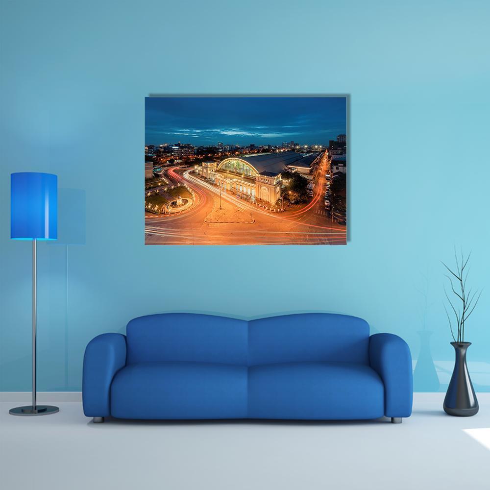 Bangkok Railway Station Canvas Wall Art-1 Piece-Gallery Wrap-48" x 32"-Tiaracle