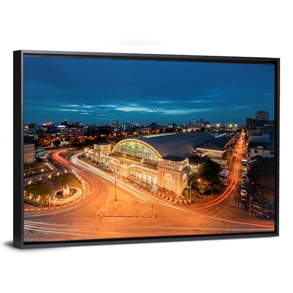 Bangkok Railway Station Canvas Wall Art-5 Horizontal-Gallery Wrap-22" x 12"-Tiaracle