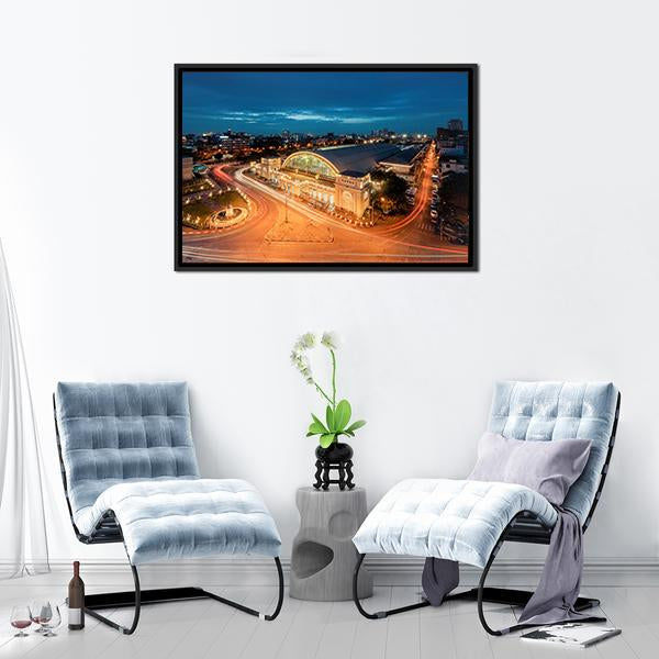 Bangkok Railway Station Canvas Wall Art-5 Horizontal-Gallery Wrap-22" x 12"-Tiaracle