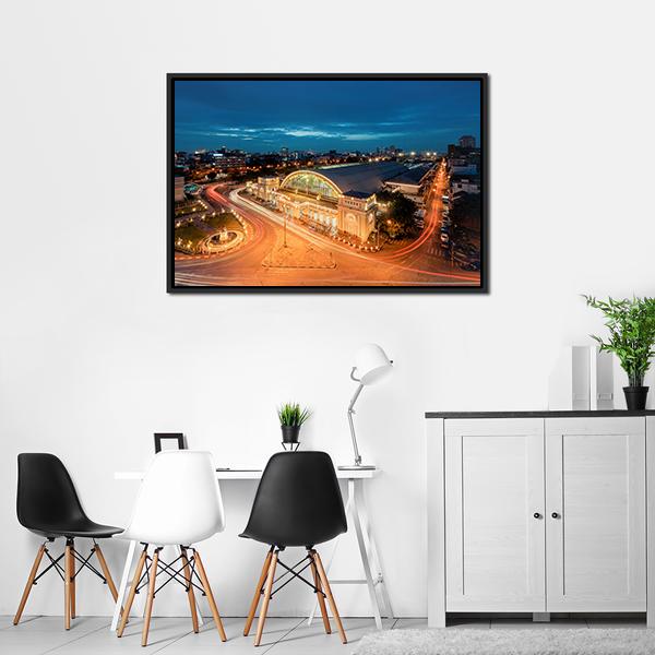 Bangkok Railway Station Canvas Wall Art-5 Horizontal-Gallery Wrap-22" x 12"-Tiaracle