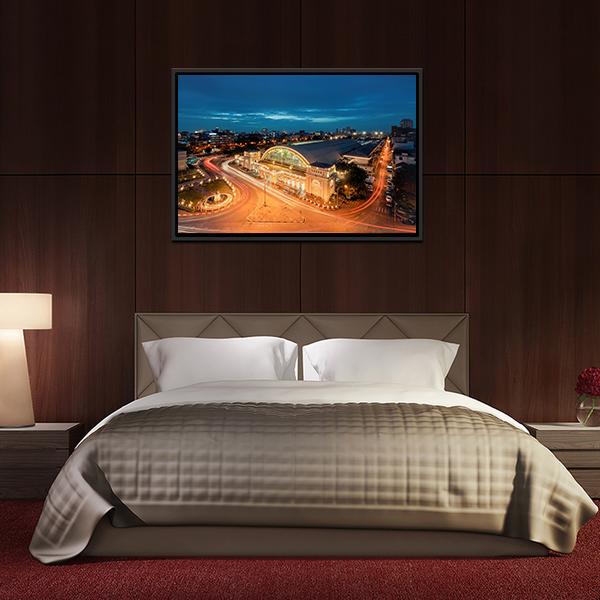 Bangkok Railway Station Canvas Wall Art-5 Horizontal-Gallery Wrap-22" x 12"-Tiaracle