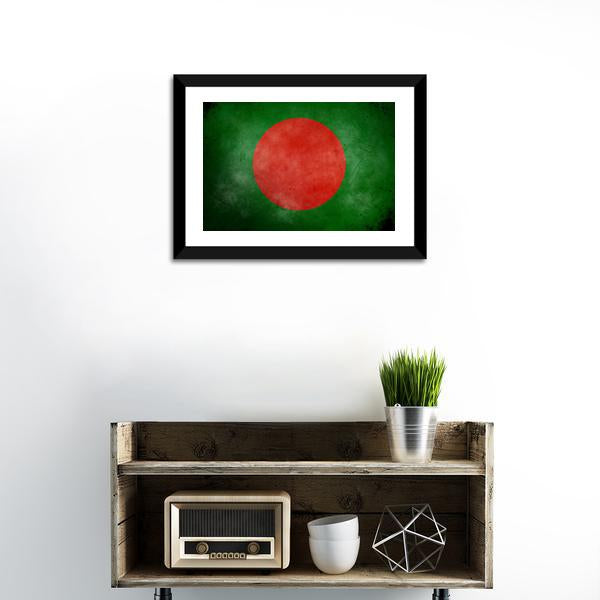 Bangladesh Flag Canvas Wall Art-1 Piece-Framed Print-20" x 16"-Tiaracle