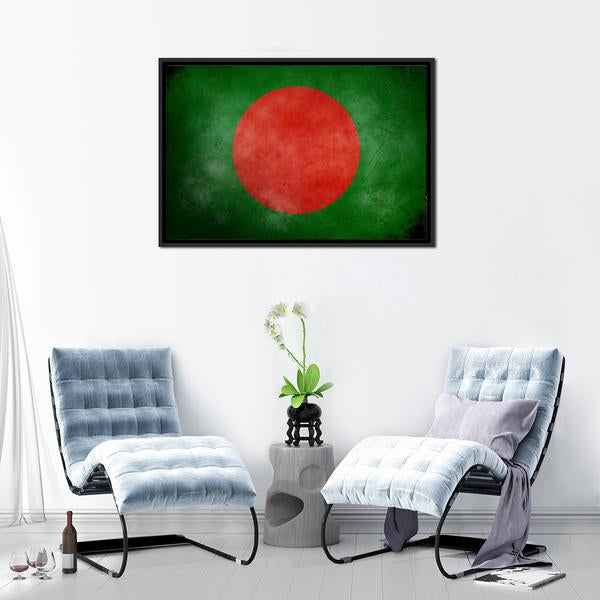 Bangladesh Flag Canvas Wall Art-3 Horizontal-Gallery Wrap-25" x 16"-Tiaracle