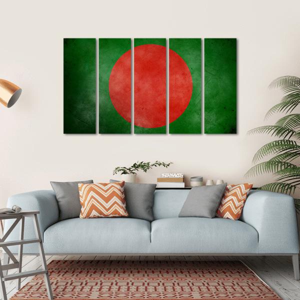 Bangladesh Flag Canvas Wall Art-5 Horizontal-Gallery Wrap-22" x 12"-Tiaracle