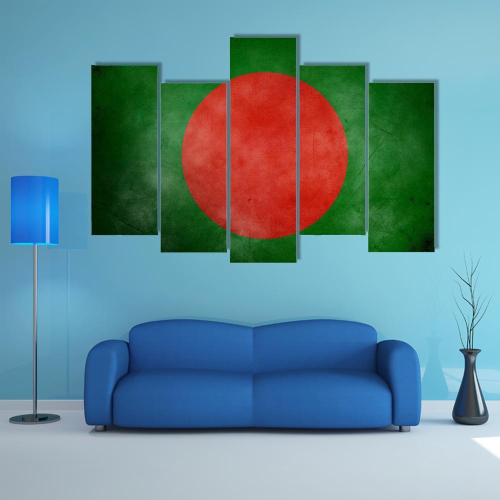 Bangladesh Flag Canvas Wall Art-5 Pop-Gallery Wrap-47" x 32"-Tiaracle