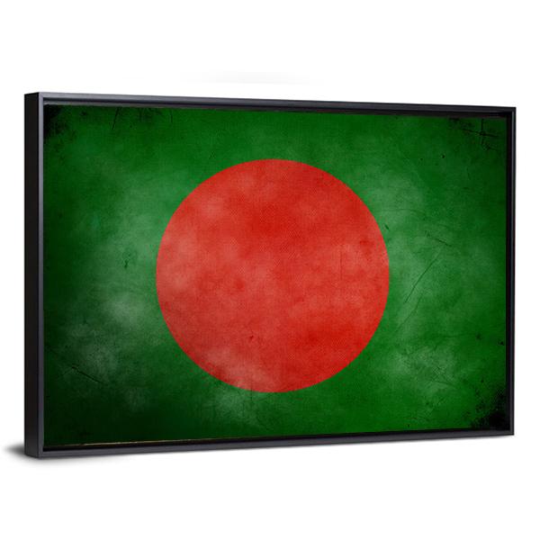 Bangladesh Flag Canvas Wall Art-5 Horizontal-Gallery Wrap-22" x 12"-Tiaracle