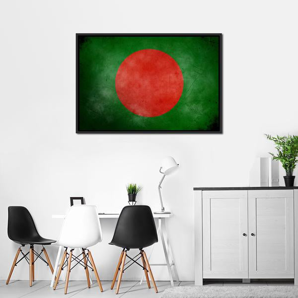 Bangladesh Flag Canvas Wall Art-1 Piece-Floating Frame-24" x 16"-Tiaracle