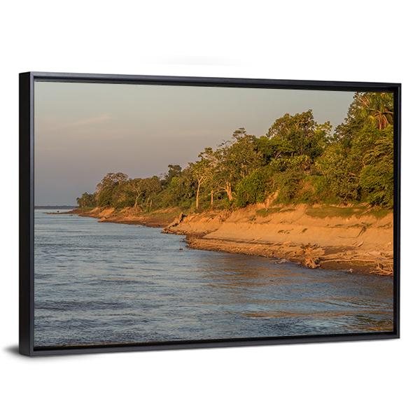 Bank Of The Amazon River Canvas Wall Art-3 Horizontal-Gallery Wrap-25" x 16"-Tiaracle