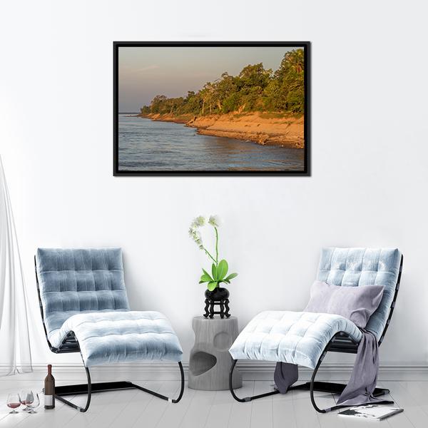 Bank Of The Amazon River Canvas Wall Art-3 Horizontal-Gallery Wrap-25" x 16"-Tiaracle