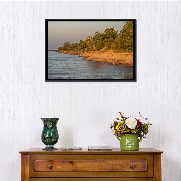Bank Of The Amazon River Canvas Wall Art-1 Piece-Floating Frame-24" x 16"-Tiaracle