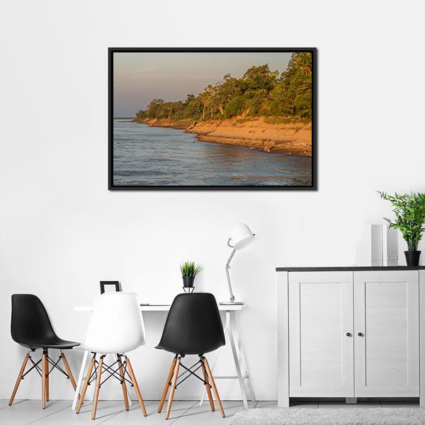 Bank Of The Amazon River Canvas Wall Art-3 Horizontal-Gallery Wrap-25" x 16"-Tiaracle