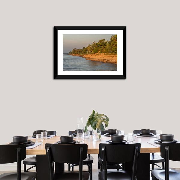 Bank Of The Amazon River Canvas Wall Art-3 Horizontal-Gallery Wrap-25" x 16"-Tiaracle