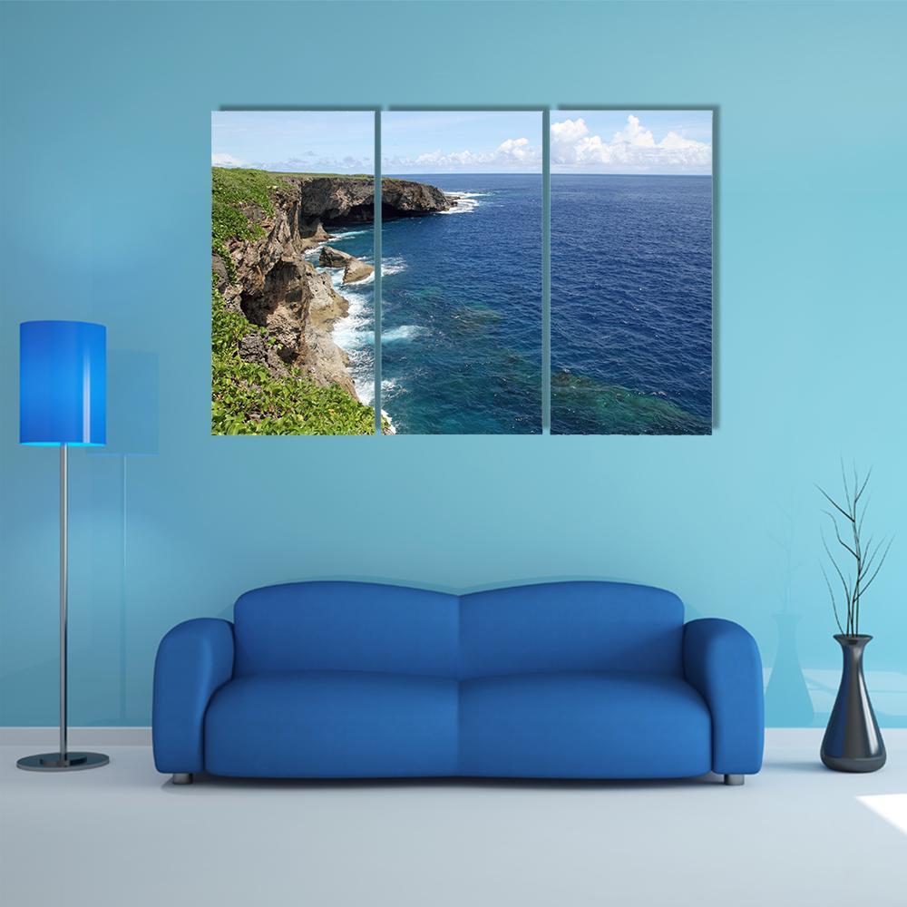 Banzai Cliff Saipan Canvas Wall Art-3 Horizontal-Gallery Wrap-37" x 24"-Tiaracle