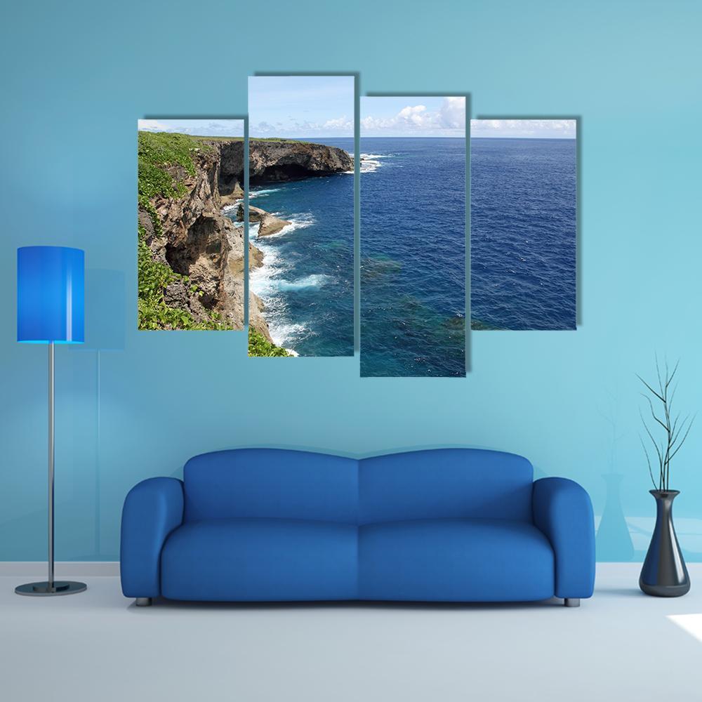 Banzai Cliff Saipan Canvas Wall Art-4 Pop-Gallery Wrap-50" x 32"-Tiaracle