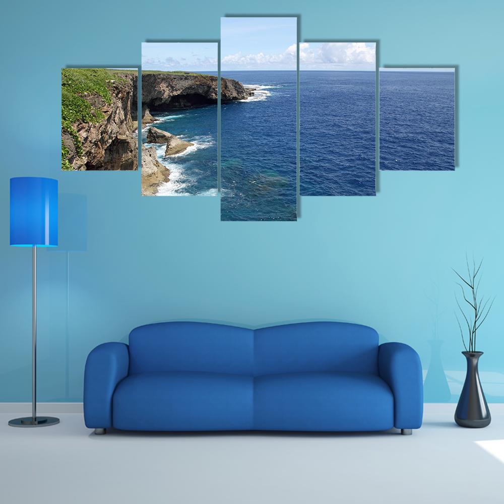 Banzai Cliff Saipan Canvas Wall Art-5 Star-Gallery Wrap-62" x 32"-Tiaracle